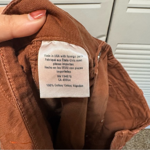 Sundry Rust Cotton Croft Pants High Waisted Button Fly Size 33x21 - Picture 8 of 8